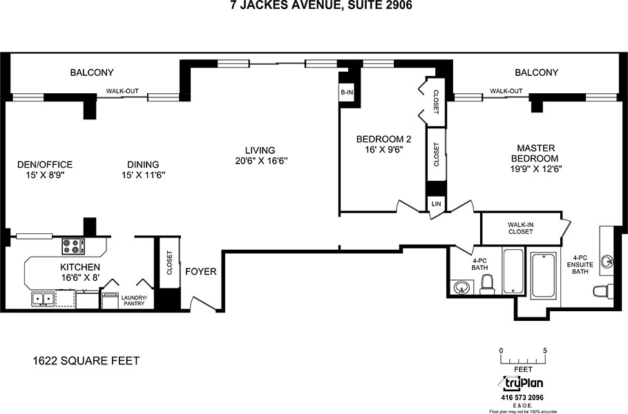 Floorplan for two bedroom penthouse - The Summerhill at Yonge & St. Clair
